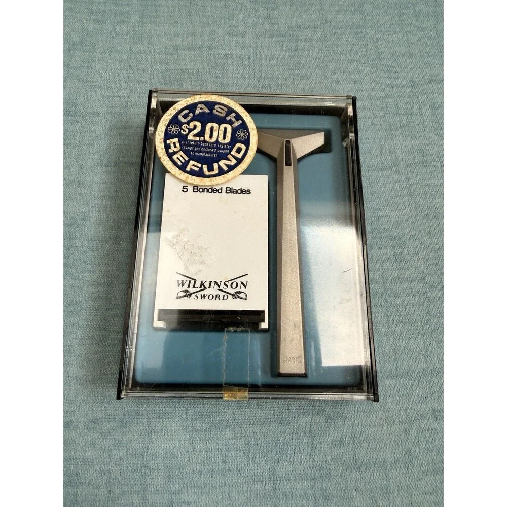 VTG Wilkinson Sword Bonded Razor System with 4 Blades Case England, UK